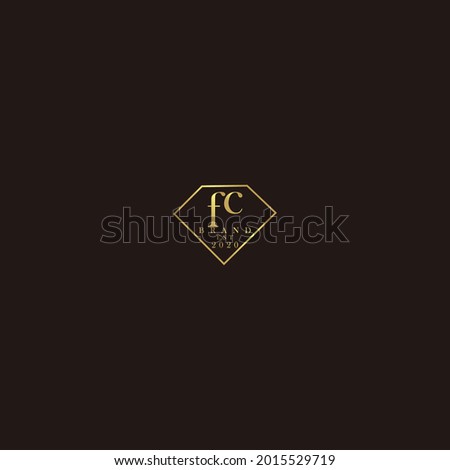 FC Initial logo diamond luxury wedding illustration
