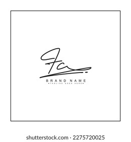 FC Initial Logo in Signature Style for Photography and Fashion Business - Hand Drawn Signature Logo Vector
