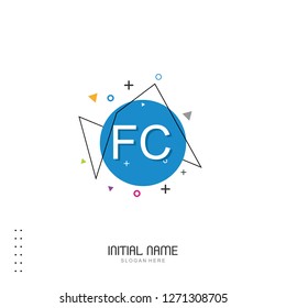 FC Initial logo template vector