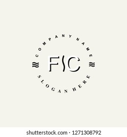 FC Initial logo template vector