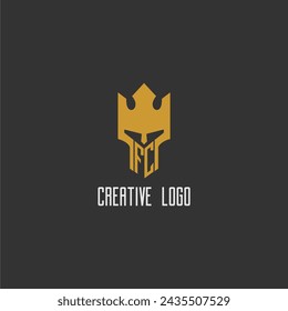FC initial monogram logo for gaming with creative king spartan image design