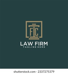 FC initial monogram logo for lawfirm with pillar design in creative square