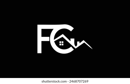 FC initial monogram logo for real estate with creative building style design