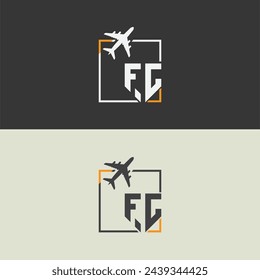 F.C initial monogram logo with square style design.
