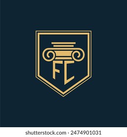 FC Initials Law Firm Logo Lawyer logo with creative law element