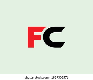 plantilla vectorial de diseño de letras FC