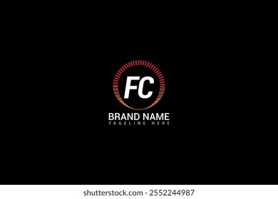 FC letter logo creative design. FC unique design. FC letter logo design on black background