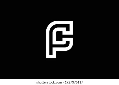 FC letter logo design on luxury background. CF monogram initials letter logo concept. CF elegant and Professional white color letter icon design on black background.