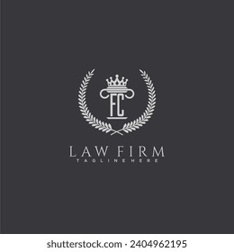 FC letter monogram logo for lawfirm with pillar  crown image design