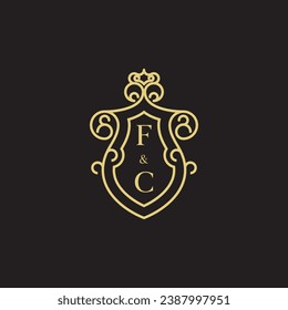 FC line vintage initial logo in high quality professional design that will print well across any print media