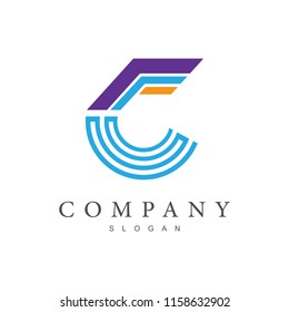 FC logo, CF Logo, letter F and letter C Logo