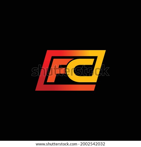 FC Logo Creative Modern Minimal Alphabet F C Initial Letter Mark Monogram Editable in Vector Format