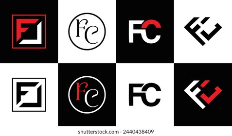 Logo de FC. Diseño F C. Letra blanca FC. Diseño de logotipo de letras FC, F C. Letra inicial FC vinculado círculo mayúscula monograma logo. diseño. top logo, más reciente, Destacado,