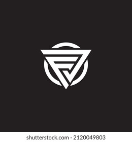 FC logo letter monogram with triangle shape design template, isolated on a black background—featuring a bold and modern look, ideal for tech brands, startups, or strong corporate visual identities.