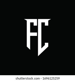 FC logo monogram with emblem shield style design template