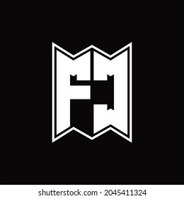 FC-Logo-Monogramm mit Design-Vorlage für Embleme auf schwarzem Hintergrund