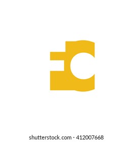 FC Logo. Vector Graphic Branding Letter Element. White Background