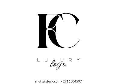 FC Serif Letter Monogram Typography Logo for Elegant Premium Branding Identity