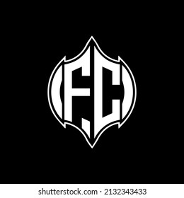 FC Unique modern flat abstract geometric initials vector letter logo design.
