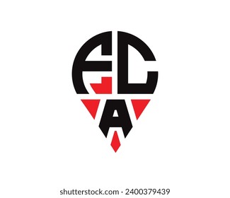 diseño de logotipo de ubicación de la carta FCA