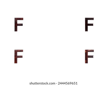 FCapital Alphabets Beautiful Wood 4 design ABC letters Background white