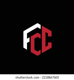 Fcc initial letter logo design vector