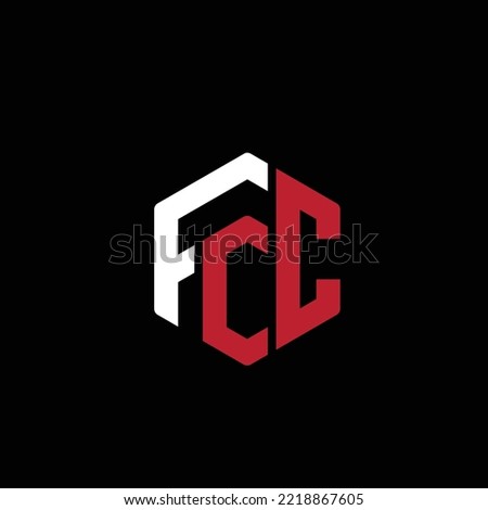 Fcc initial letter logo design vector