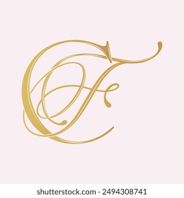 FC, CF, logotipo FC, Letra FC, monograma FC, Vector, logotipo, Iniciales de monograma de Boda, Logotipo de Boda, Monograma de Boda, Diseño de logotipo 