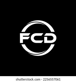 FCD letter logo design in illustration. Vector logo, calligraphy designs for logo, Poster, Invitation, etc.