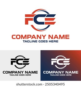 FCE 3 Buchstaben Initial Modern Typografy Logo Template