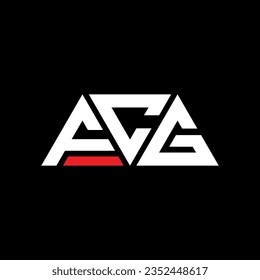 FCG triangle letter logo design with triangle shape. FCG triangle logo design monogram. FCG triangle vector logo template with red color. FCG triangular logo Simple, Elegant, and Luxurious design.