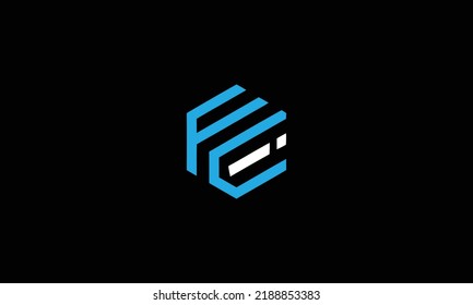 Ilustración de vectores de plantilla de diseño de logotipo inicial de carta FCI