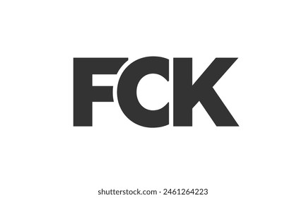 FCK logo design template with strong and modern bold text. Initial based vector logotype featuring simple and minimal typography. Trendy company identity ideal for businesses brand presence.