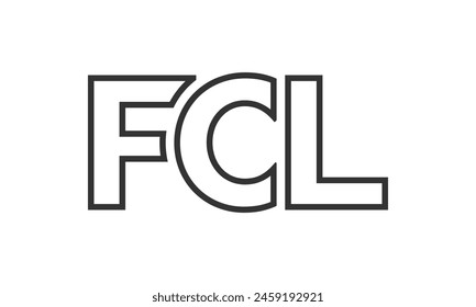 FCL logo design template with strong and modern bold text. Initial based vector logotype featuring simple and minimal typography. Trendy company identity ideal for businesses brand presence.