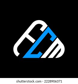 FCM letter logo creative design with vector graphic, FCM simple and modern logo in round triangle shape.