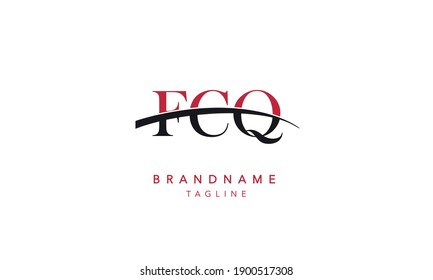 FCQ Alphabet initial swoosh Abstract Icon Logo vector illustration