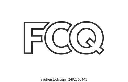 FCQ-Logo-Design-Vorlage mit kräftigem und modernem Fetttext. Einfache und minimale Typografie auf Basis des Logos für die Vektorgrafik. Trendige Firmenidentität ideal für Unternehmen brande Präsenz.