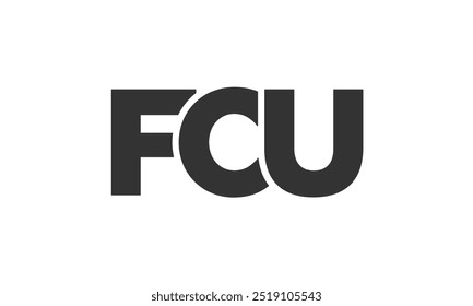 Plantilla de diseño de logotipo FCU con texto en negrita fuerte y moderno. Logotipo de Vector inicial basado en tipografía simple y mínima. Identidad de empresa de moda ideal para la presencia de la marca de las empresas.