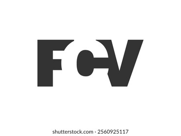 FCV logo design. Initial letter F C V bold font style for tech startups, consulting, corporate branding. Creative company name, headlines typography identity, trendy logotype. Vector illustration.