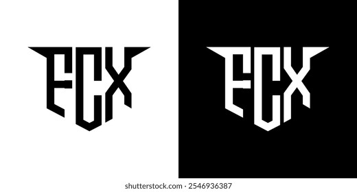 FCX letter logo design with white background in illustrator, vector logo modern alphabet font overlap style, calligraphy designs for logo, Poster, Invitation, etc.