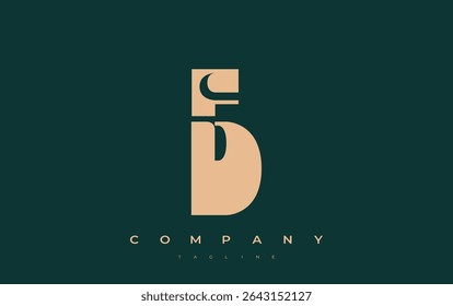 FD Abstract Geometric Logo Design. Modern and elegant logo design with simplistic typography elements, showcasing branding excellence.