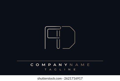 FD Abstract Line Style Logo. Minimalist Design Featuring the Letters F and D Abstract Line Style
