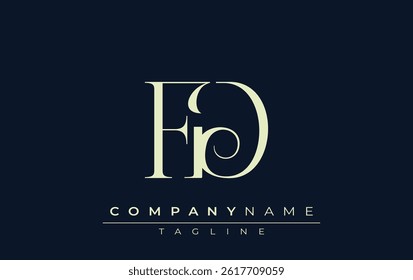 FD abstract Logo. Elegantly Designed Minimalist Monogram Logo with Stylish Lettering. Sophisticated and sleek minimalist monogram showcasing unique lettering design.