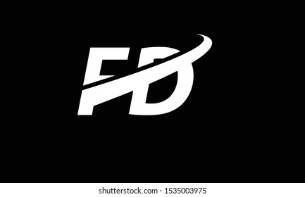 FD abstract vector logo monogram template