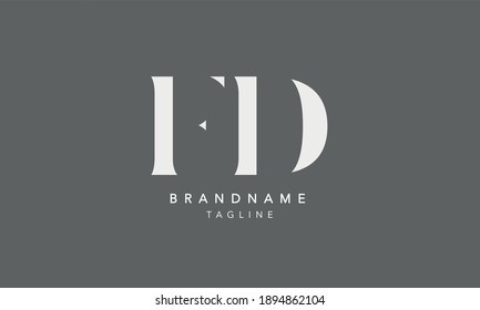 FD Alphabet initial Letter Monogram Icon Logo vector illustration