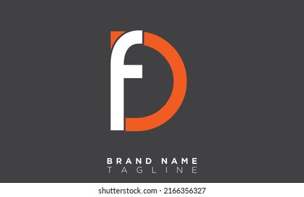 FD Alphabet letters Initials Monogram logo DF, F and D