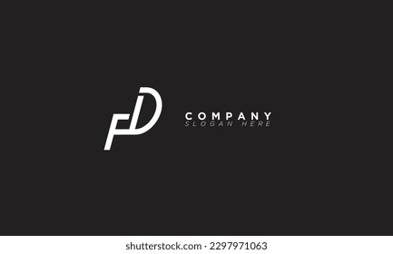 FD Alphabet letters Initials Monogram logo DF, F and D