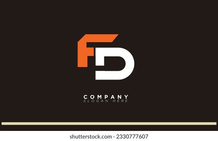 Letras alfabéticas FD Iniciales logotipo de monograma DF, F y D