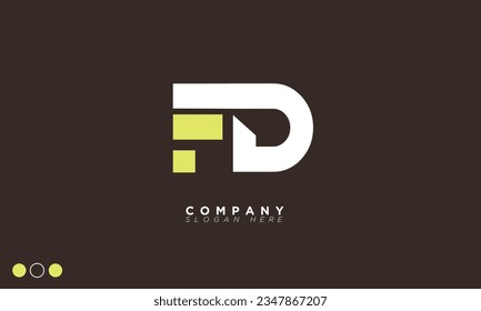 FD Alphabet letters Initials Monogram logo DF, F and D