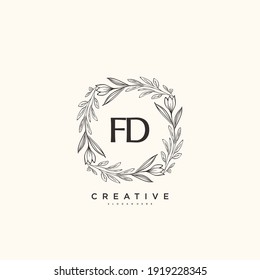 FD Beauty vector initial logo art, handwriting logo of initial signature, wedding, fashion, jewerly, boutique, floral and botanical with creative template for any company or business.